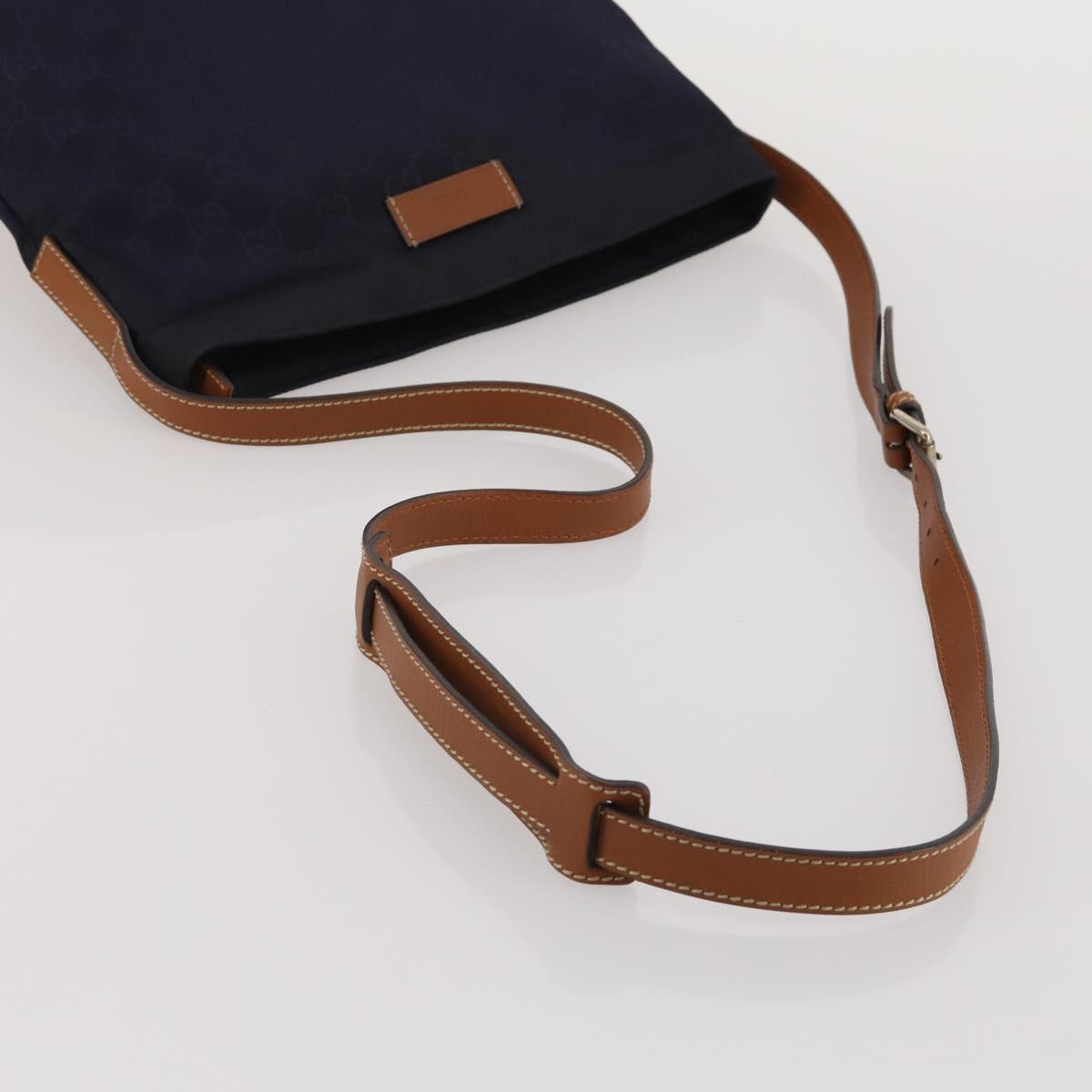 GUCCI GG Canvas Shoulder Bag 2 Set Beige Navy Auth 185541