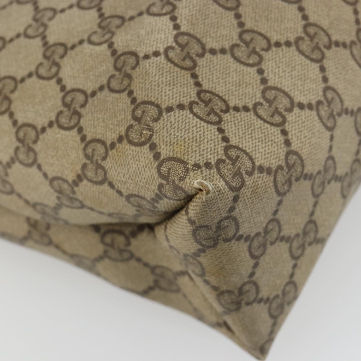 GUCCI GG Supreme Web Sherry Line Tote Bag PVC Beige Gold 39 02 091 Auth 185543