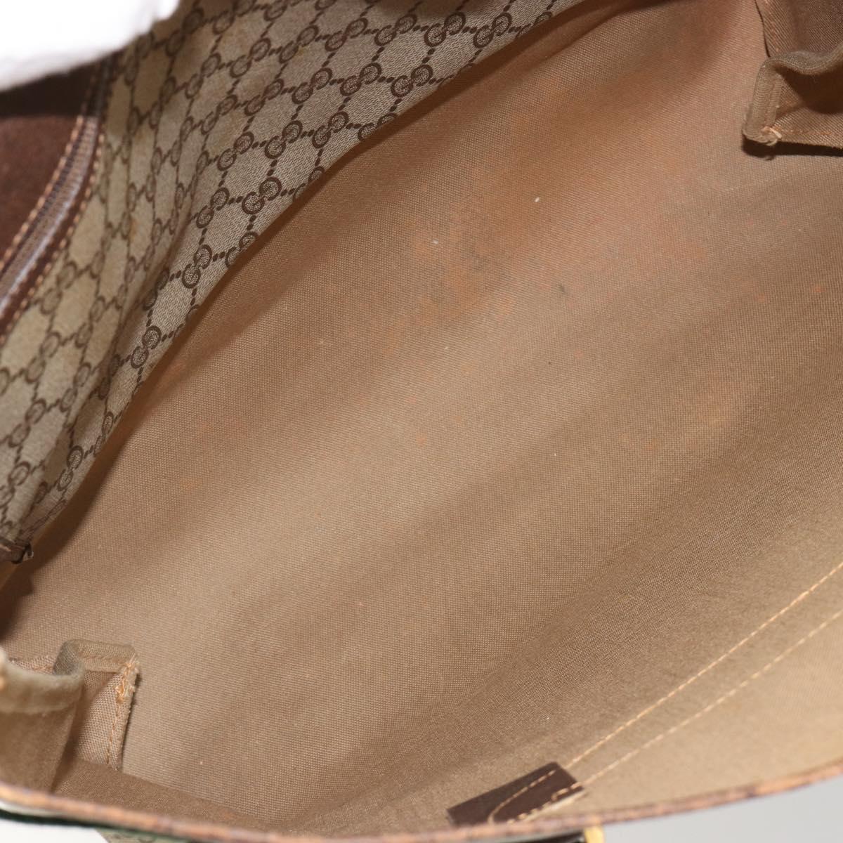 GUCCI GG Supreme Web Sherry Line Tote Bag PVC Beige Gold 39 02 091 Auth 185543
