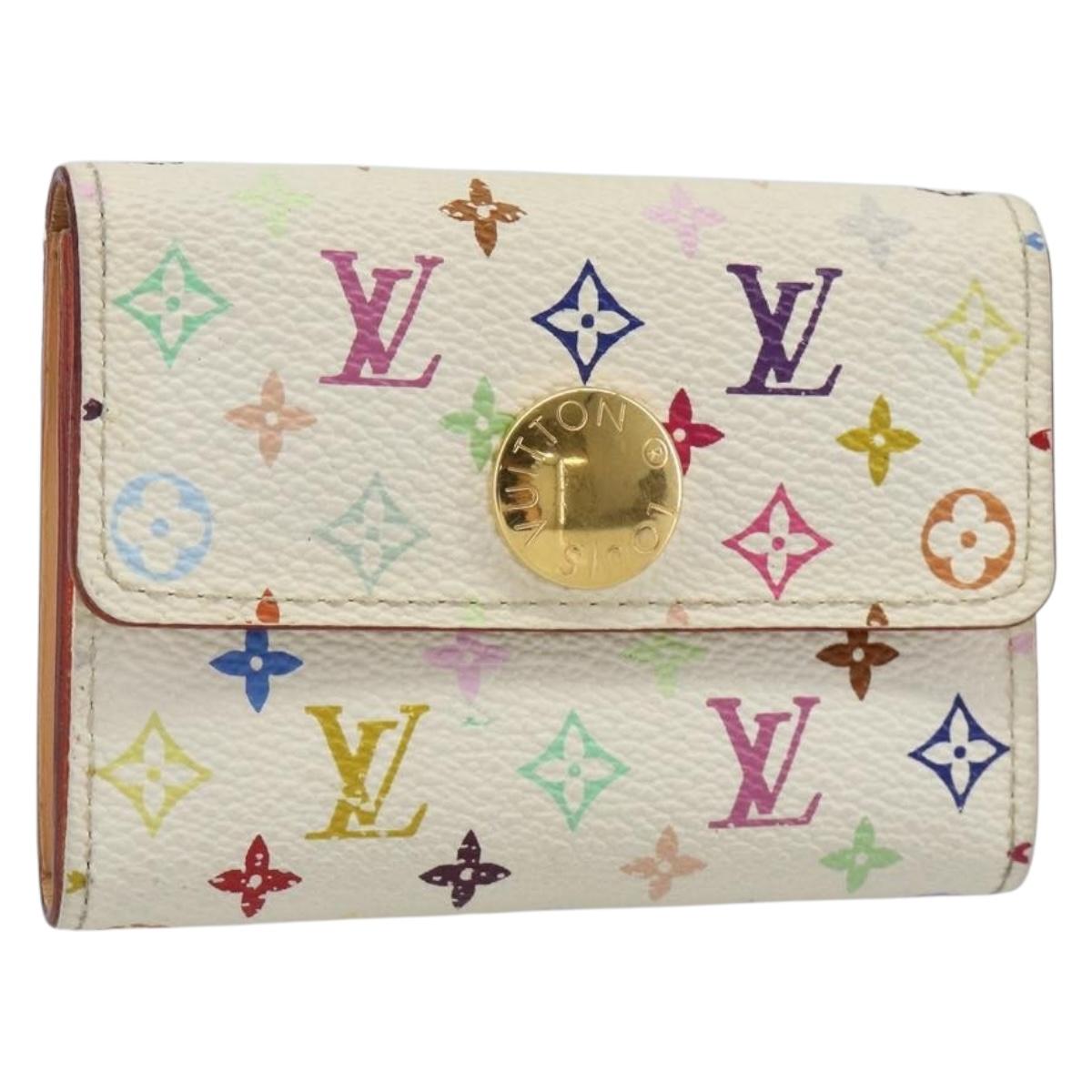 LOUIS VUITTON Multicolor Porte Monnaie Cozy Coin Purse White M60006 Auth 185546