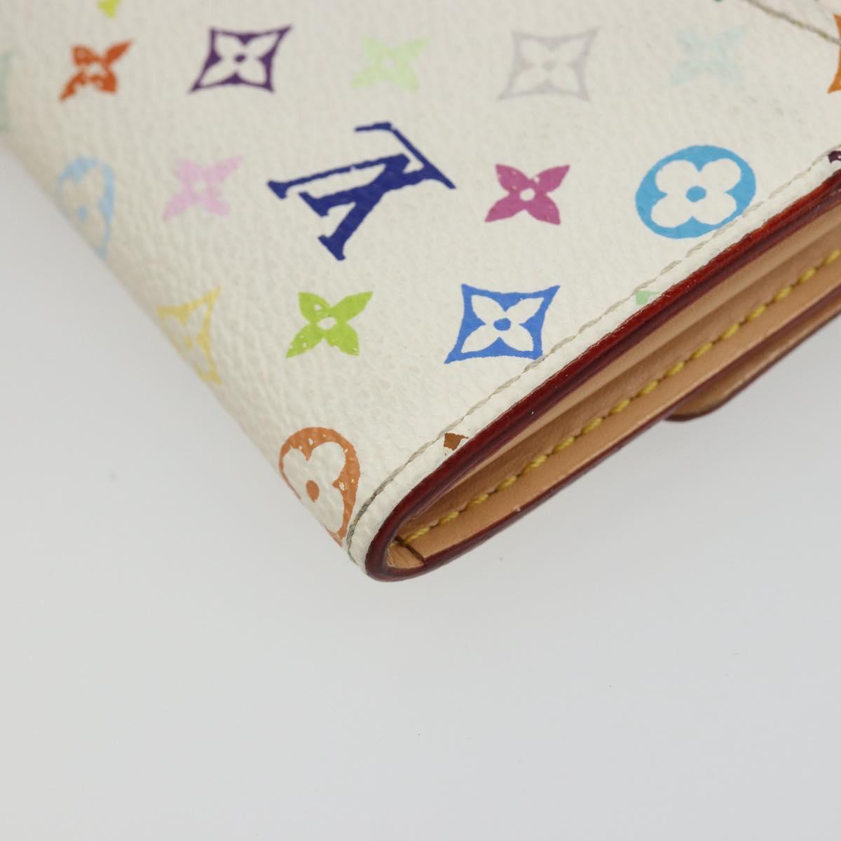 LOUIS VUITTON Multicolor Porte Monnaie Cozy Coin Purse White M60006 Auth 185546