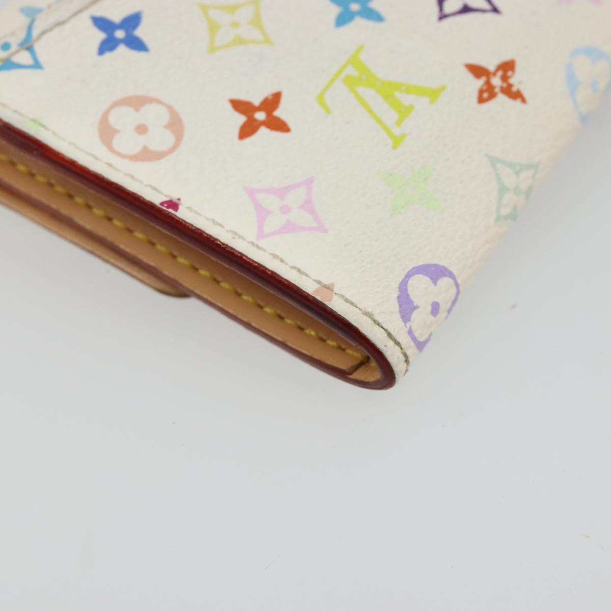 LOUIS VUITTON Multicolor Porte Monnaie Cozy Coin Purse White M60006 Auth 185546
