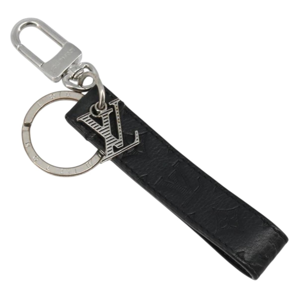LOUIS VUITTON Monogram Shadow Key Holder Dragonne Black M01298 LV Auth 185547