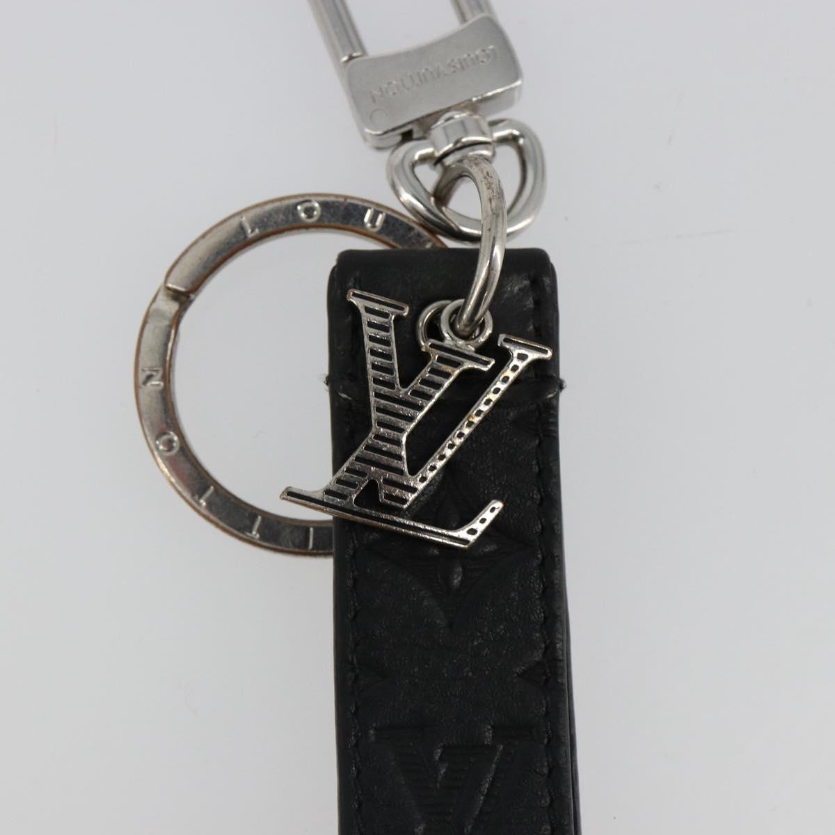 LOUIS VUITTON Monogram Shadow Key Holder Dragonne Black M01298 LV Auth 185547