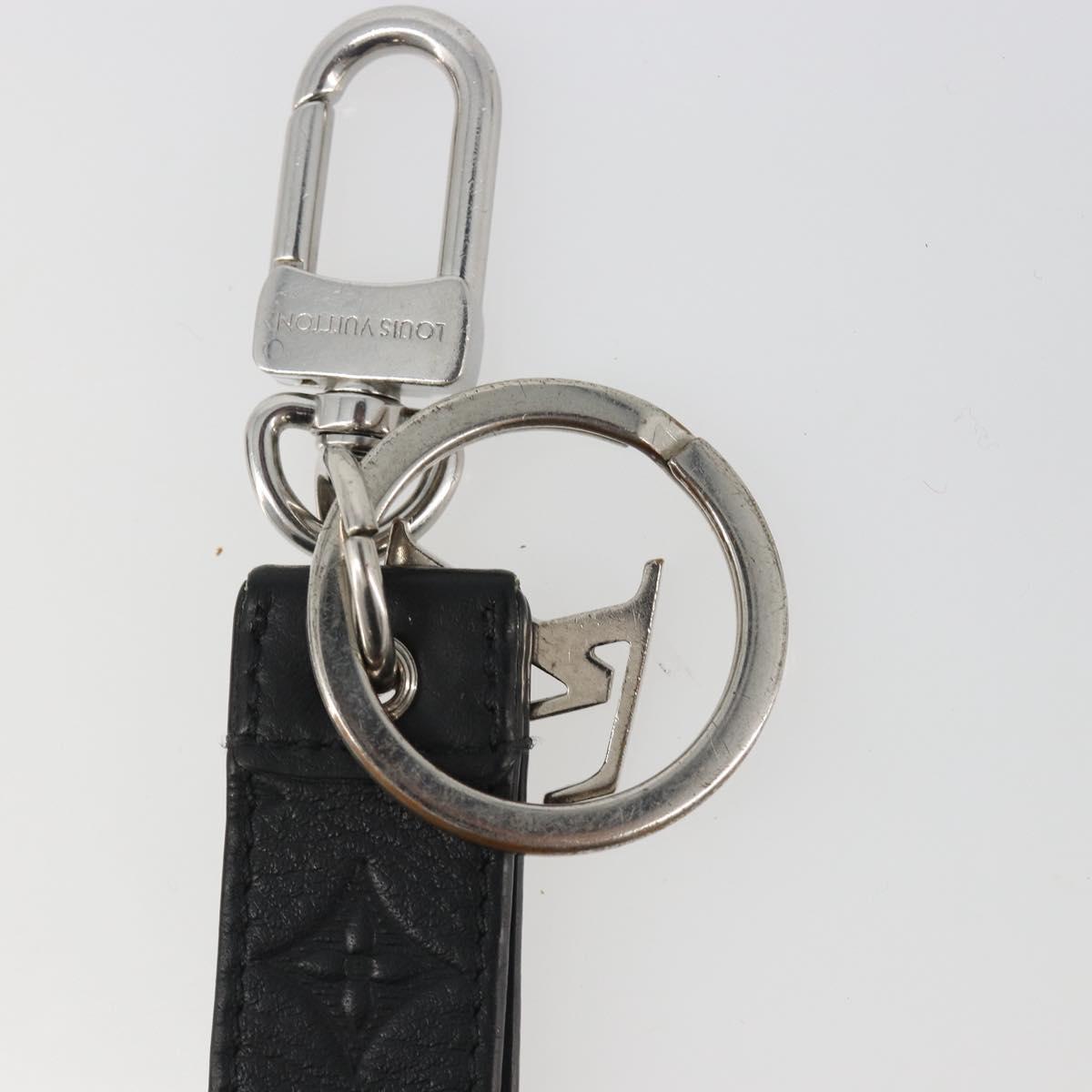 LOUIS VUITTON Monogram Shadow Key Holder Dragonne Black M01298 LV Auth 185547