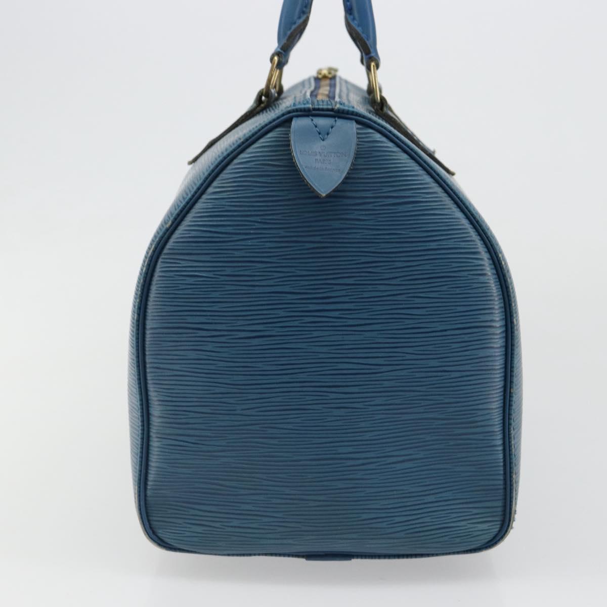 LOUIS VUITTON Epi Speedy 30 Hand Bag Toledo Blue M43005 LV Auth 185554