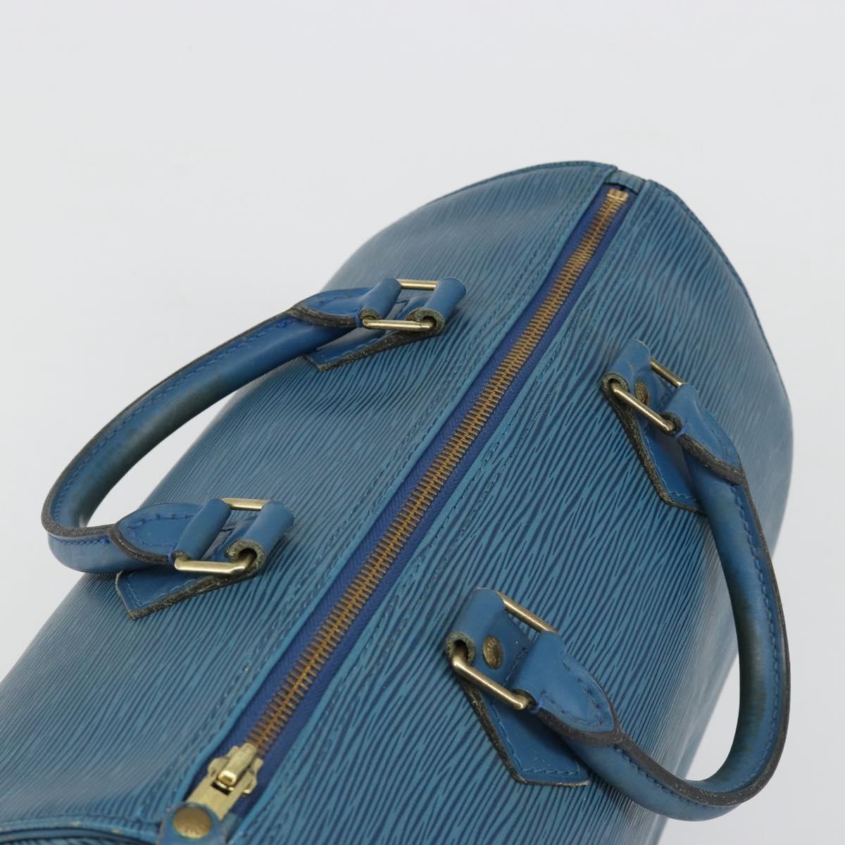LOUIS VUITTON Epi Speedy 30 Hand Bag Toledo Blue M43005 LV Auth 185554