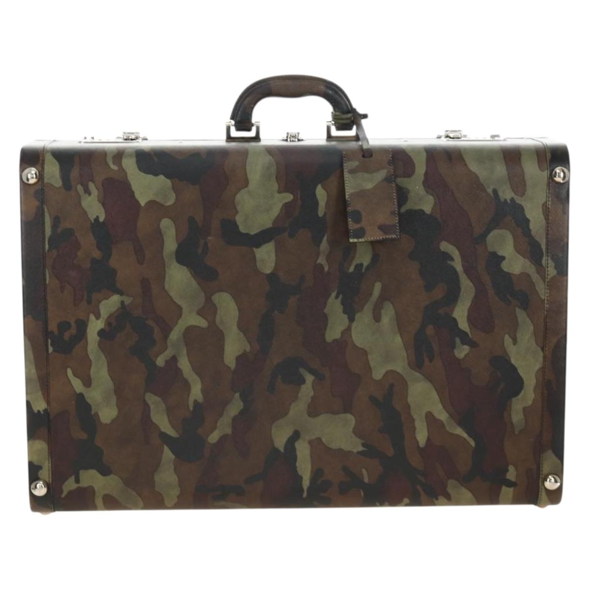 PRADA Trunk Saffiano leather Camouflage Auth 185558V