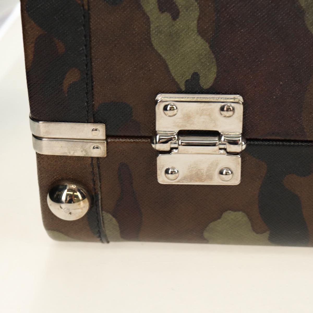 PRADA Trunk Saffiano leather Camouflage Auth 185558V