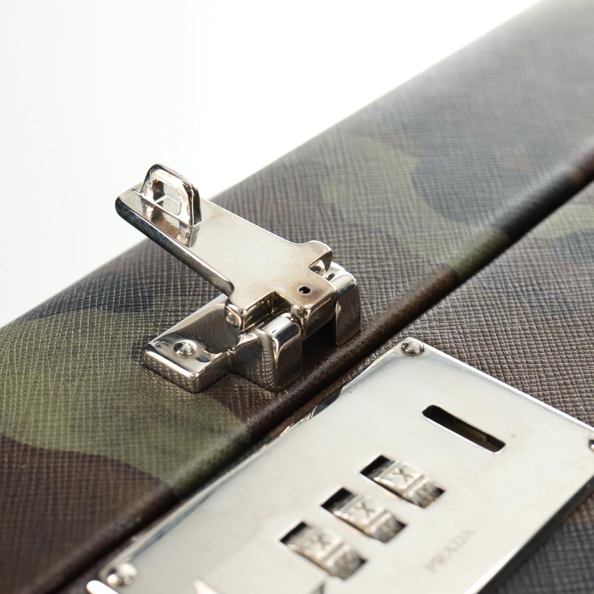 PRADA Trunk Saffiano leather Camouflage Auth 185558V