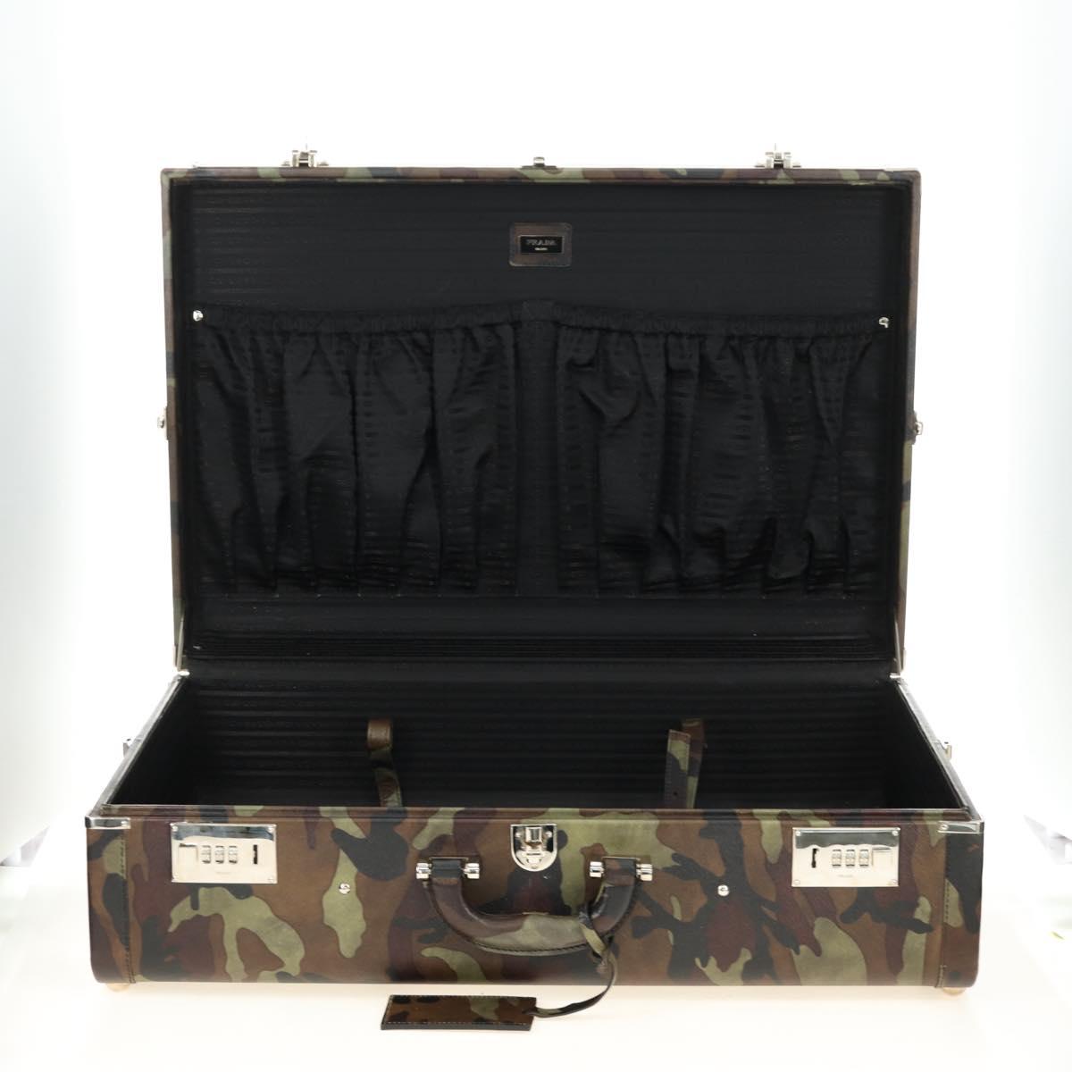 PRADA Trunk Saffiano leather Camouflage Auth 185558V