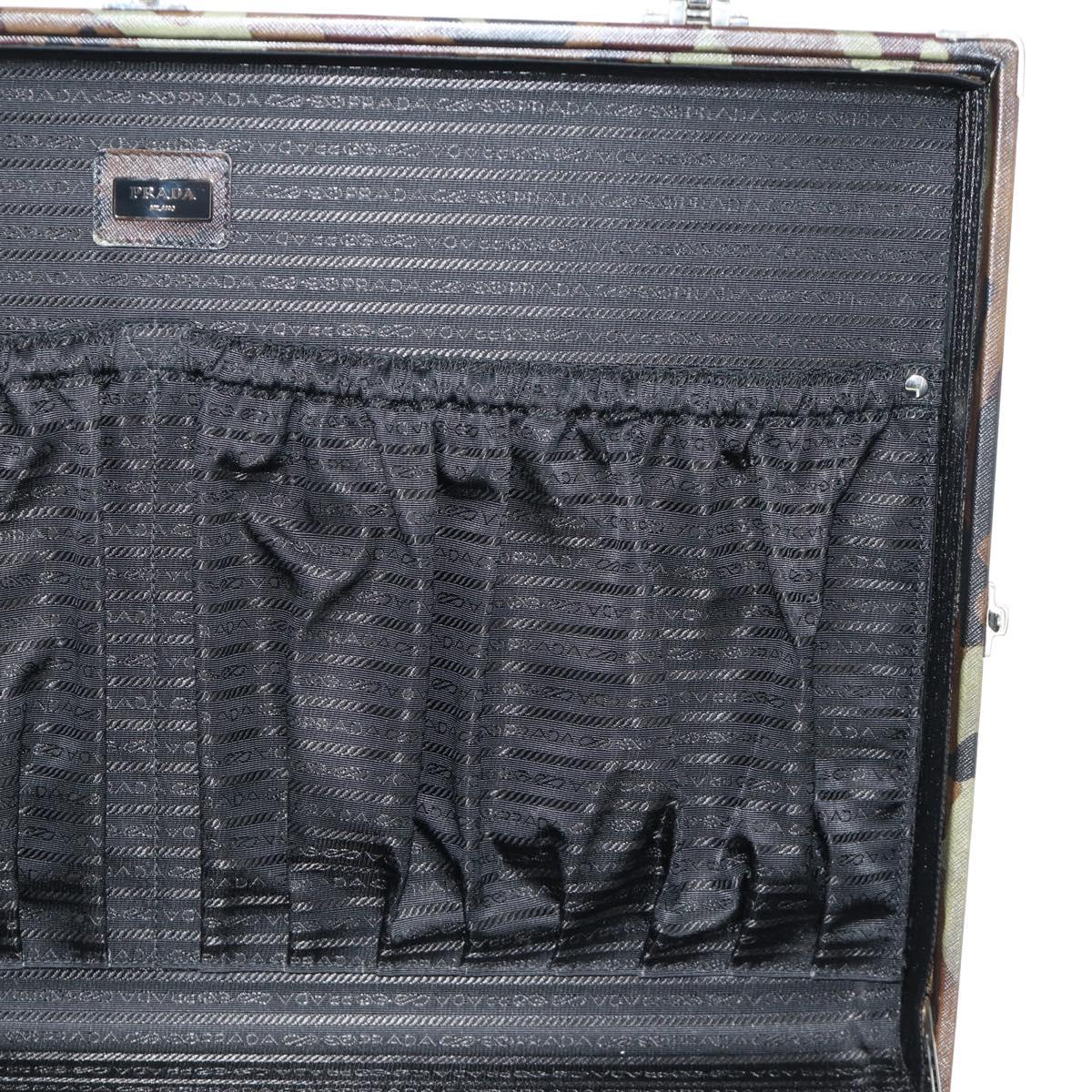 PRADA Trunk Saffiano leather Camouflage Auth 185558V