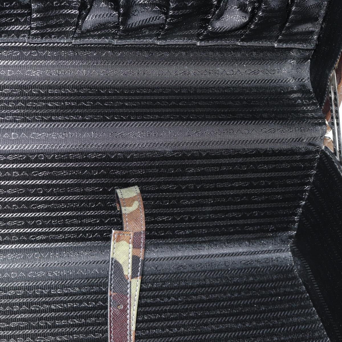 PRADA Trunk Saffiano leather Camouflage Auth 185558V