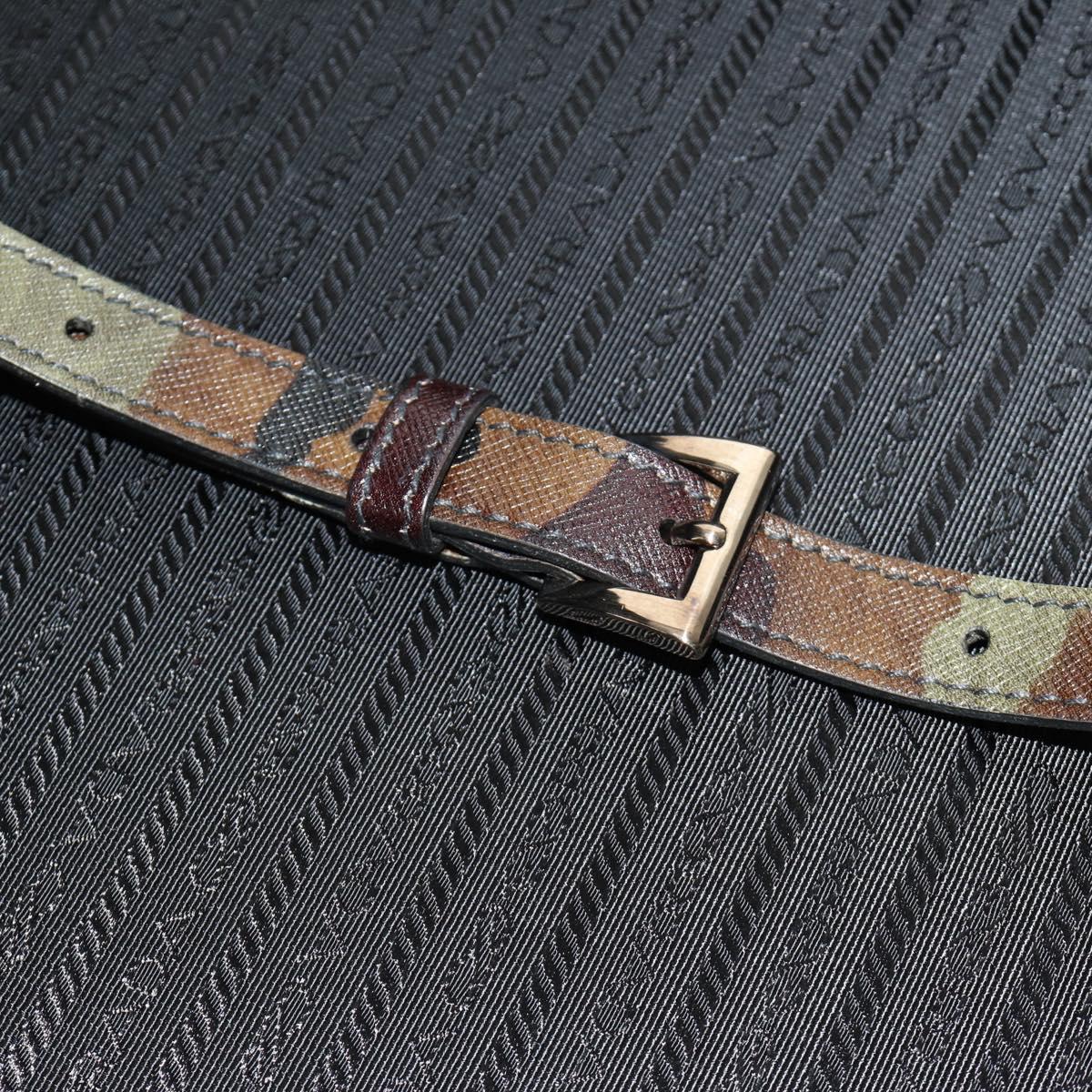 PRADA Trunk Saffiano leather Camouflage Auth 185558V