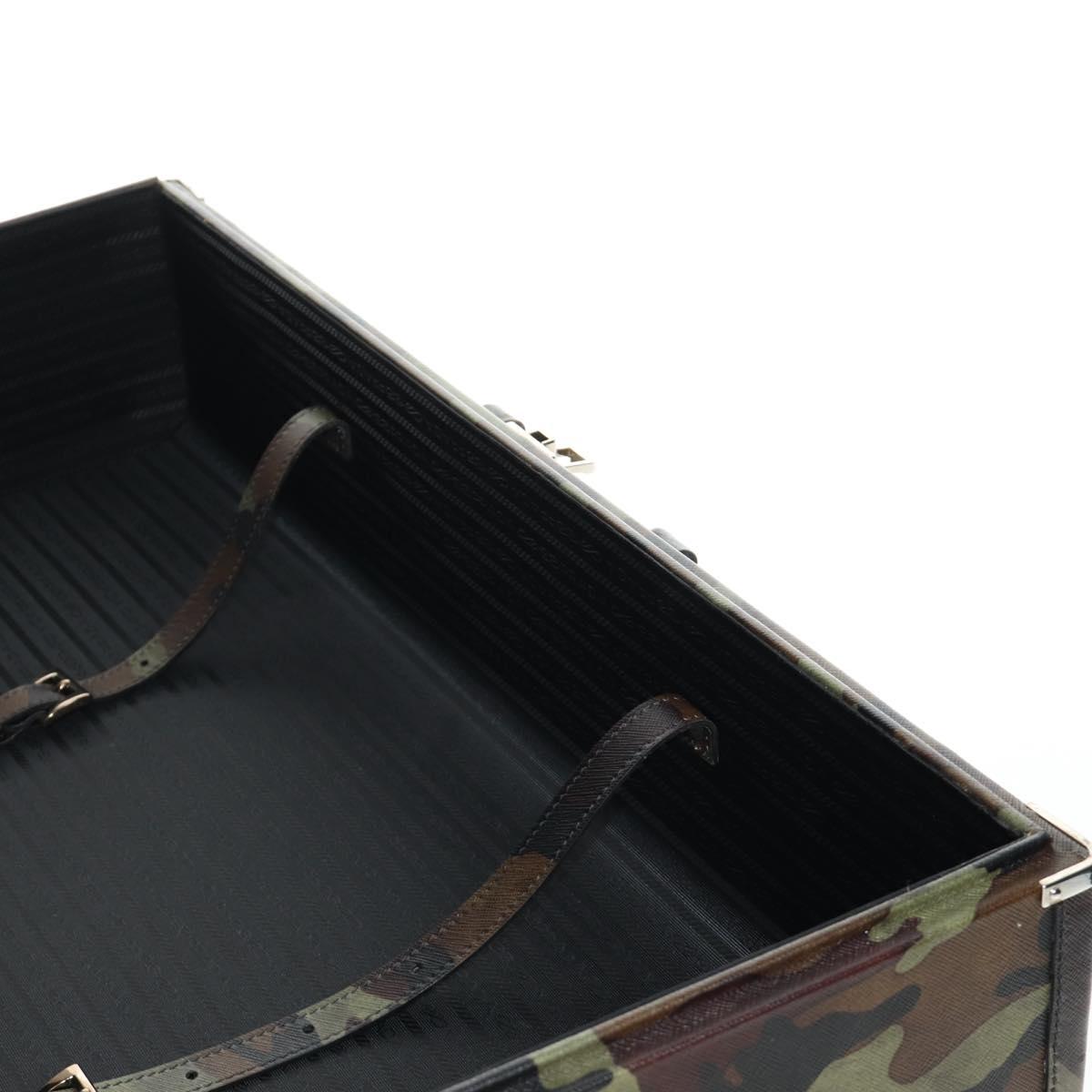 PRADA Trunk Saffiano leather Camouflage Auth 185558V