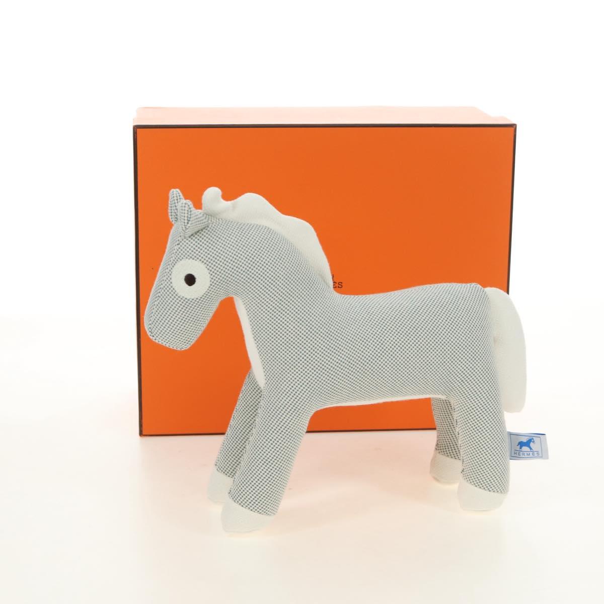 HERMES Cheval Honoré Epopé Stuffed Cotton Light Blue Auth 185562M