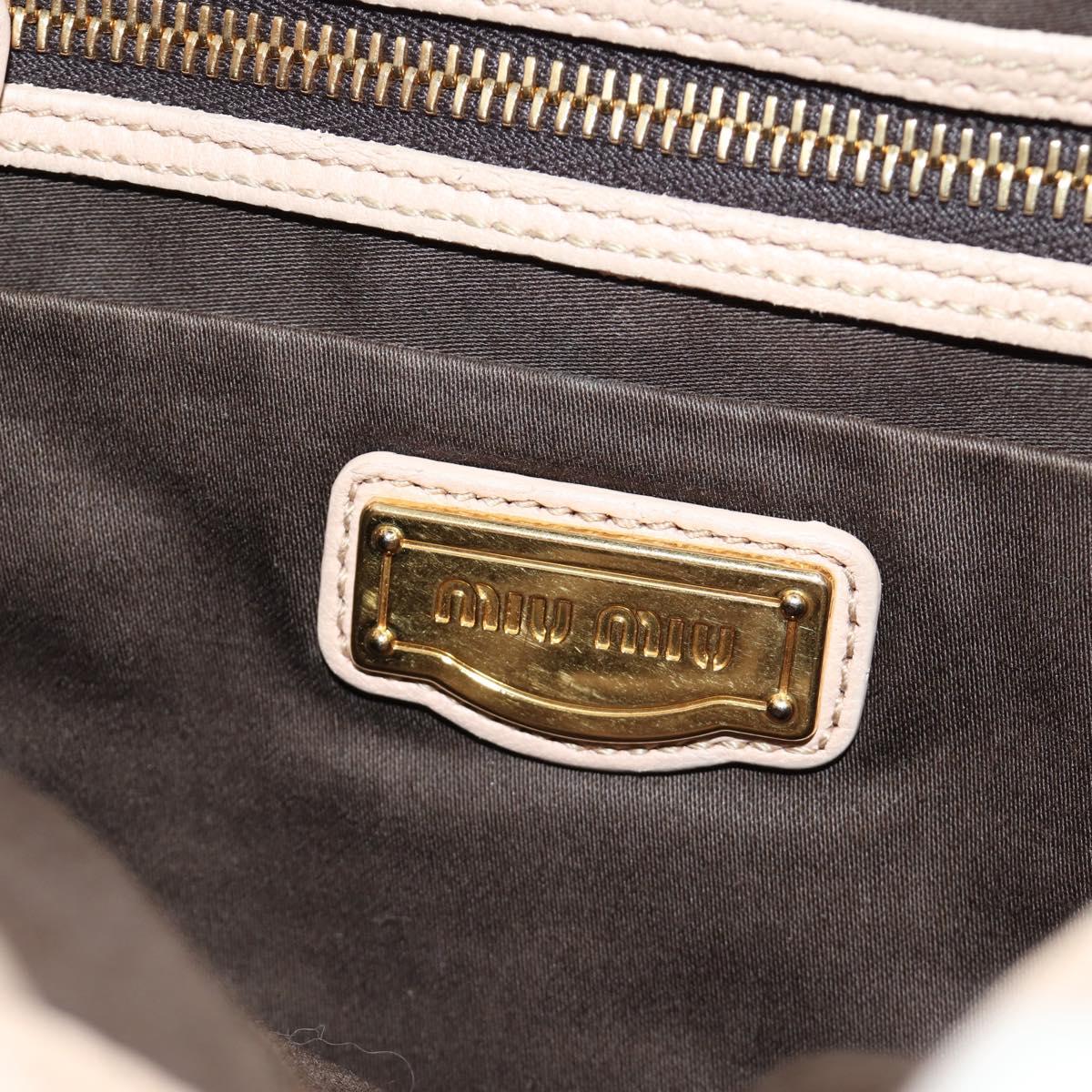 Miu Miu Matelasse Shoulder Bag Leather 2way Pink Gold Auth 185581M