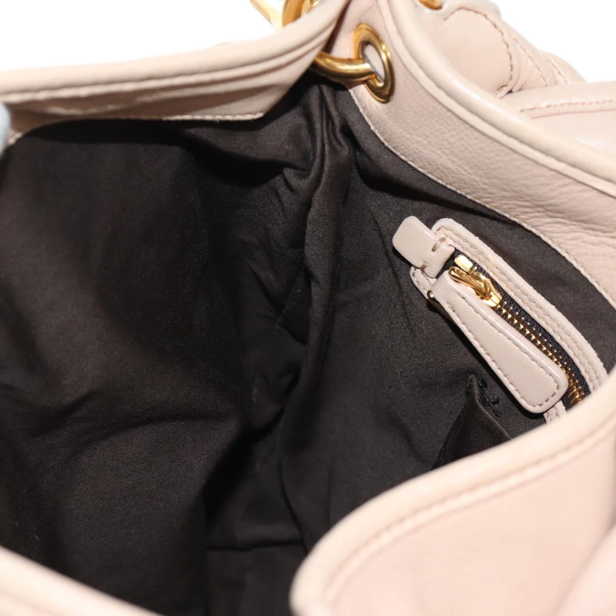 Miu Miu Matelasse Shoulder Bag Leather 2way Pink Gold Auth 185581M