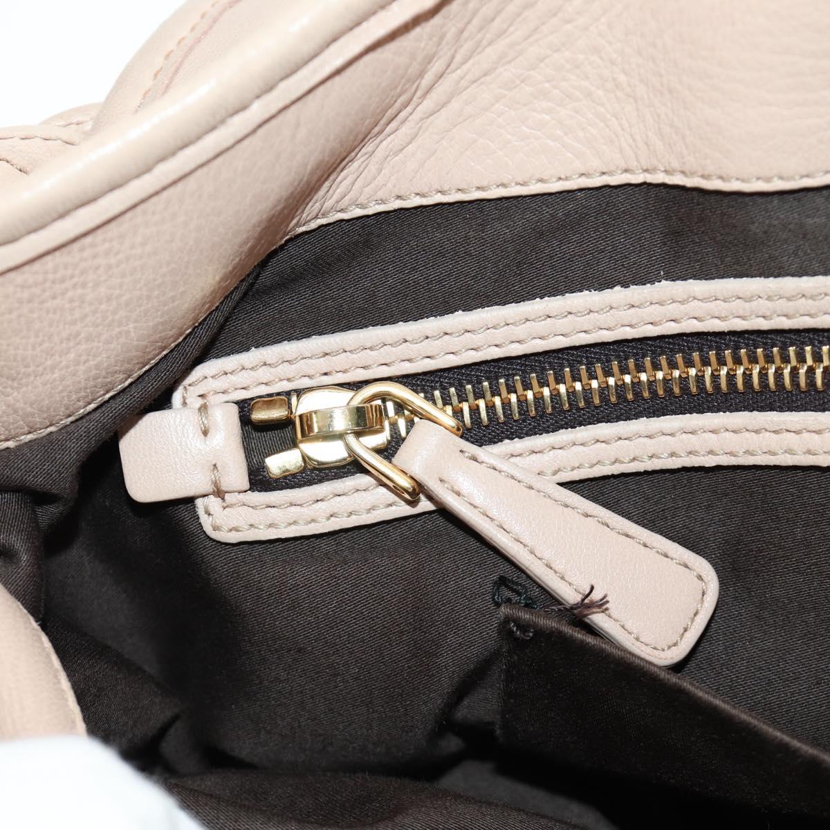 Miu Miu Matelasse Shoulder Bag Leather 2way Pink Gold Auth 185581M