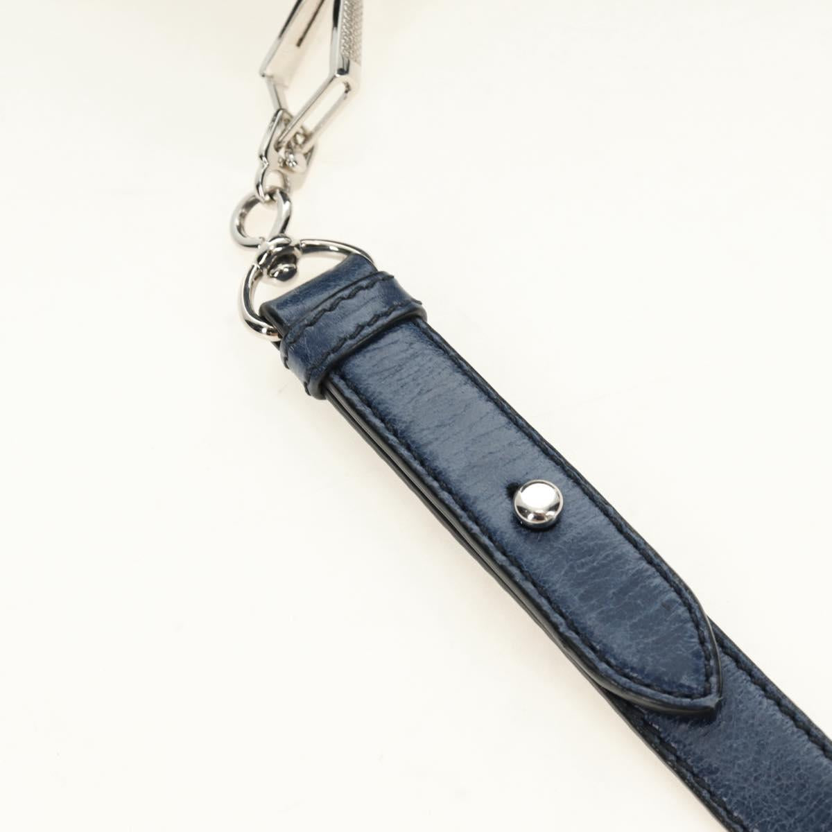 Miu Miu Hand Bag Leather 2way Navy Silver Auth 185583M