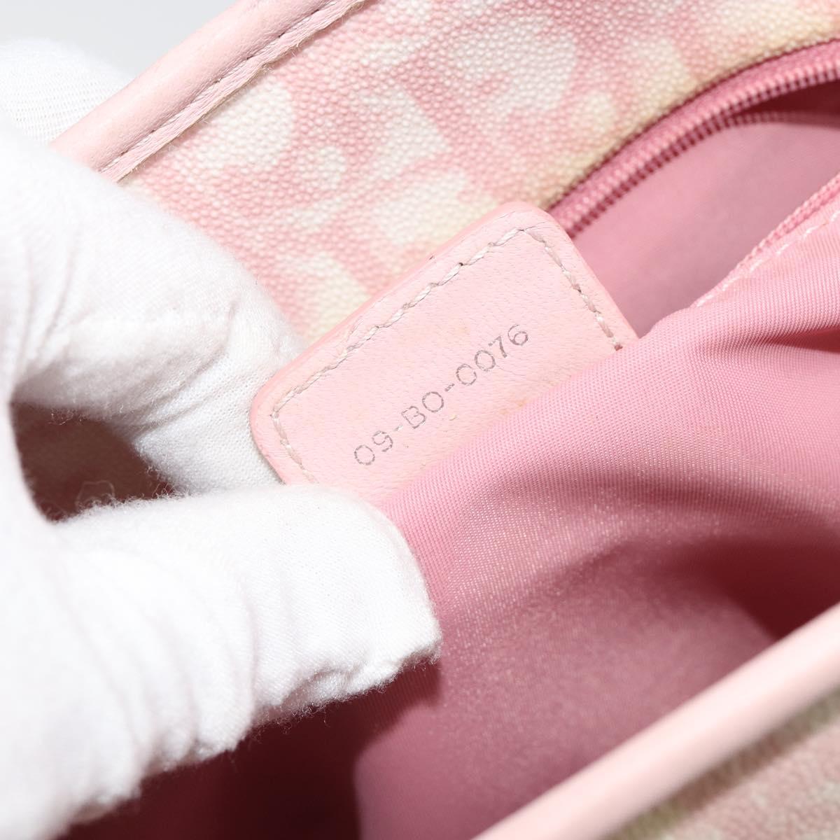 Christian Dior Trotter Canvas Chain Hand Bag PVC Pink Gold Auth 185587A