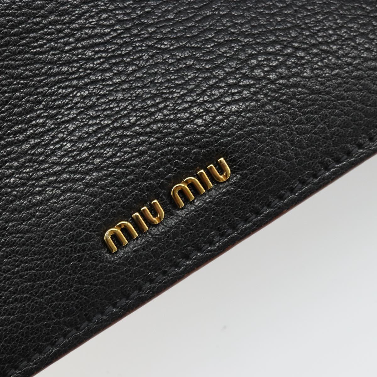Miu Miu Shoulder Bag Leather Black Gold Auth 185592A