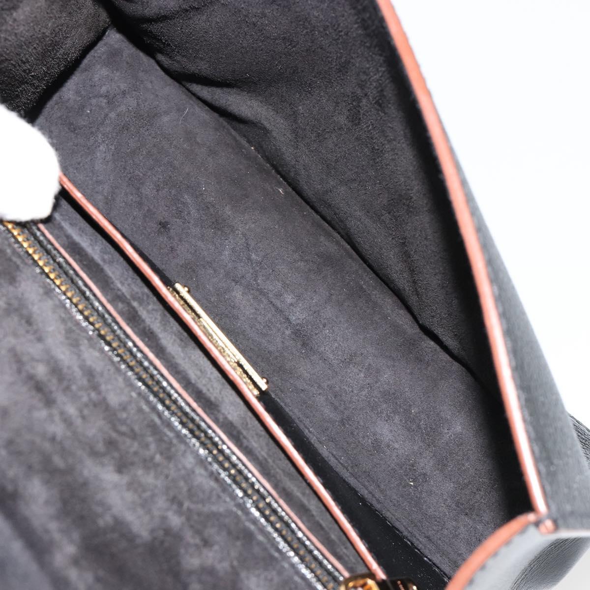 Miu Miu Shoulder Bag Leather Black Gold Auth 185592A
