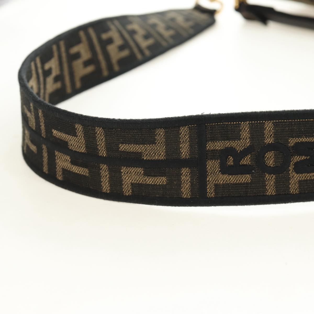 FENDI Zucca Canvas Mamma Baguette Shoulder Bag 2way Black Brown Auth 185598SM