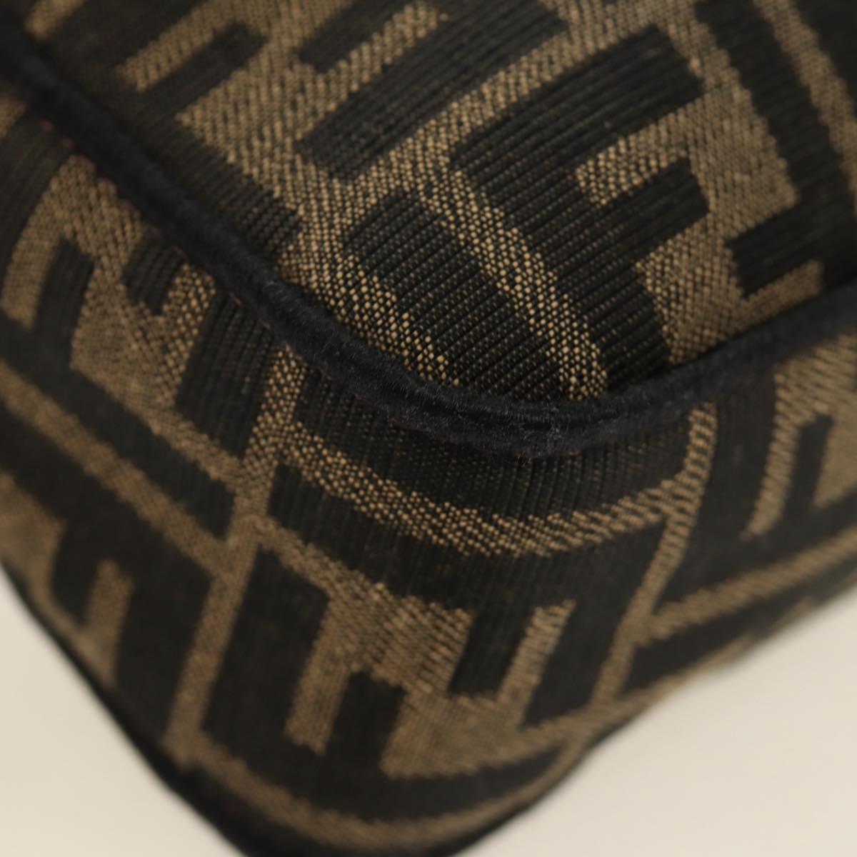 FENDI Zucca Canvas Mamma Baguette Shoulder Bag 2way Black Brown Auth 185598SM
