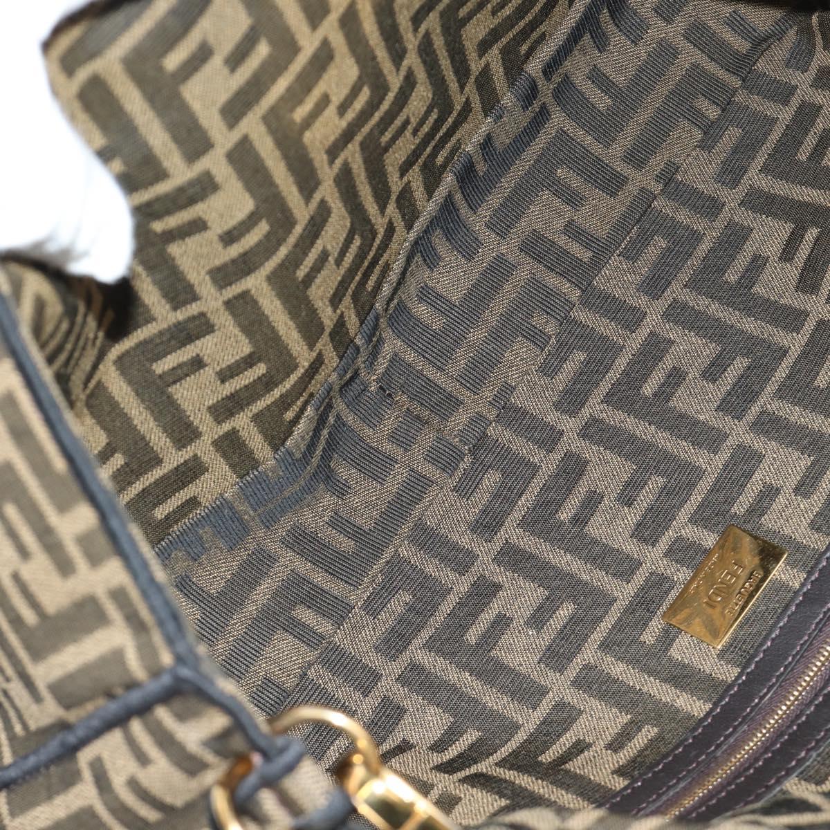 FENDI Zucca Canvas Mamma Baguette Shoulder Bag 2way Black Brown Auth 185598SM