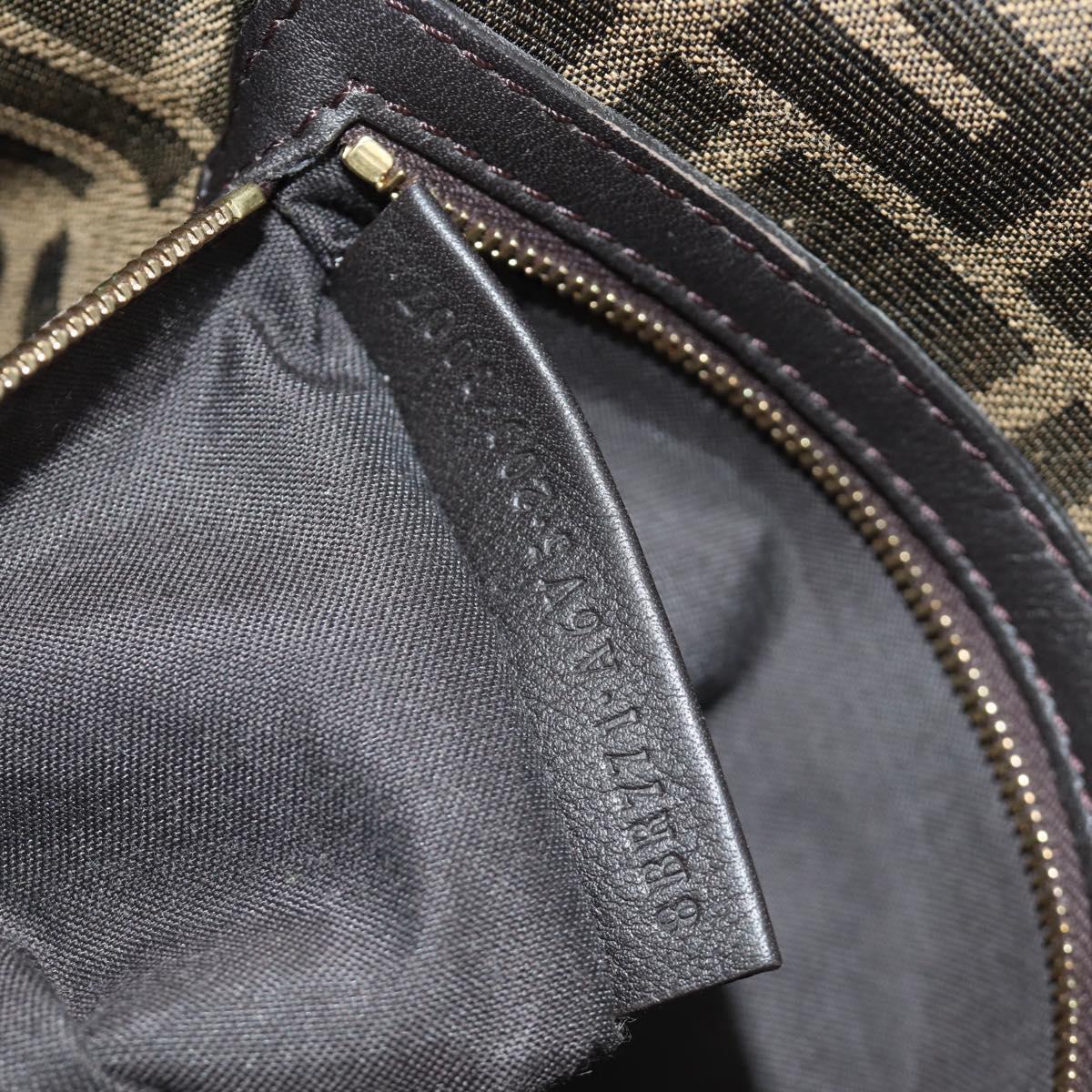 FENDI Zucca Canvas Mamma Baguette Shoulder Bag 2way Black Brown Auth 185598SM