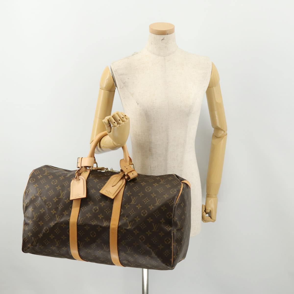 LOUIS VUITTON Monogram Keepall 50 Boston Bag M41426 LV Auth 185599SAM