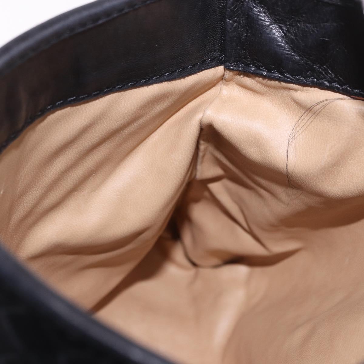 BOTTEGA VENETA INTRECCIATO Hand Bag Leather 2way Black Gold Auth 185602A