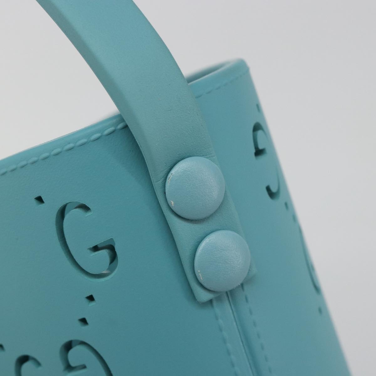 GUCCI Children's Hand Bag rubber Turquoise Blue 723051 Auth 185604M