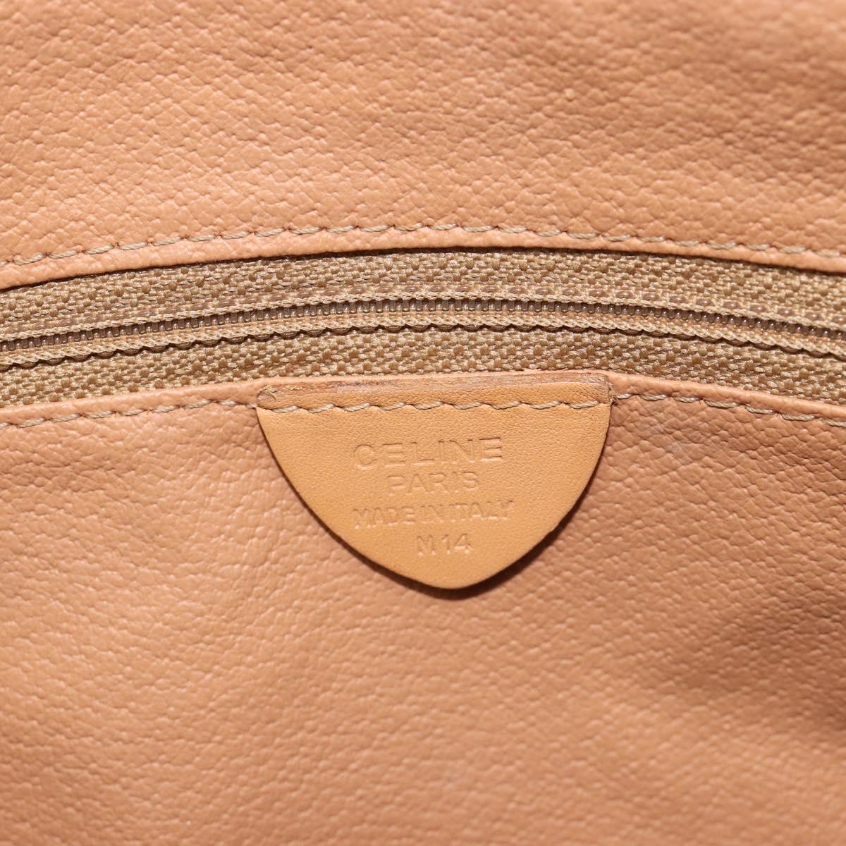 CELINE Macadam Canvas Shoulder Bag PVC Leather Brown Gold Auth 185605A