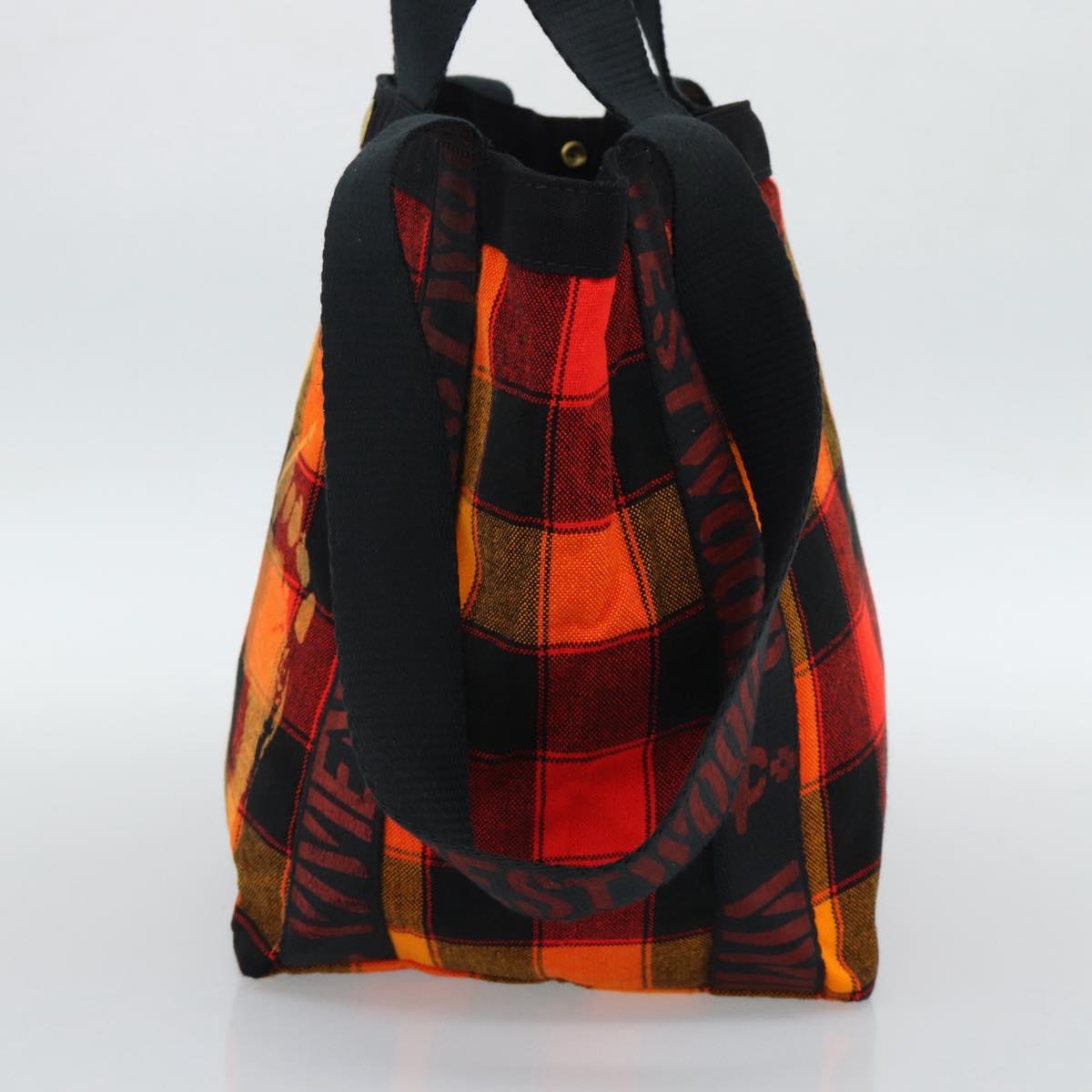 Vivienne Westwood Tote Bag Canvas Orange Gold Auth 185611A