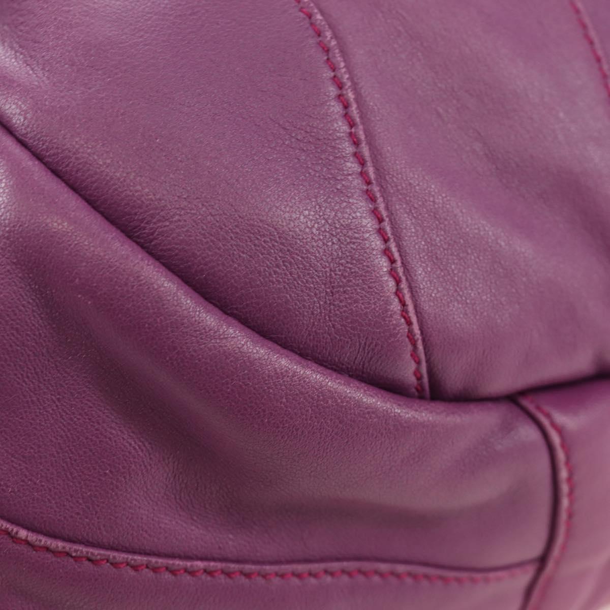 PRADA Shoulder Bag Leather 2way Purple Gold Auth 185613M