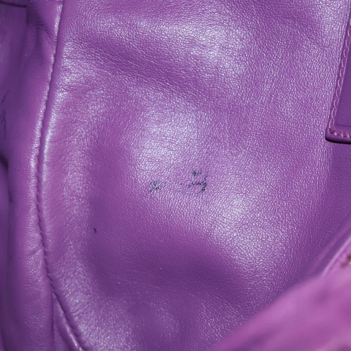 PRADA Shoulder Bag Leather 2way Purple Gold Auth 185613M