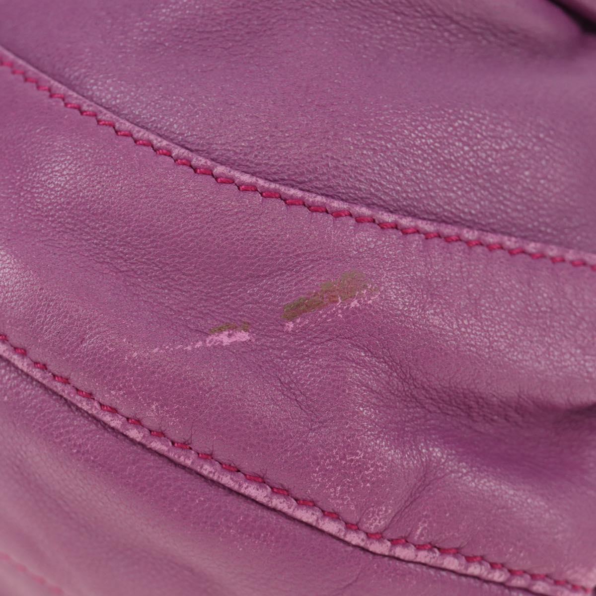 PRADA Shoulder Bag Leather 2way Purple Gold Auth 185613M