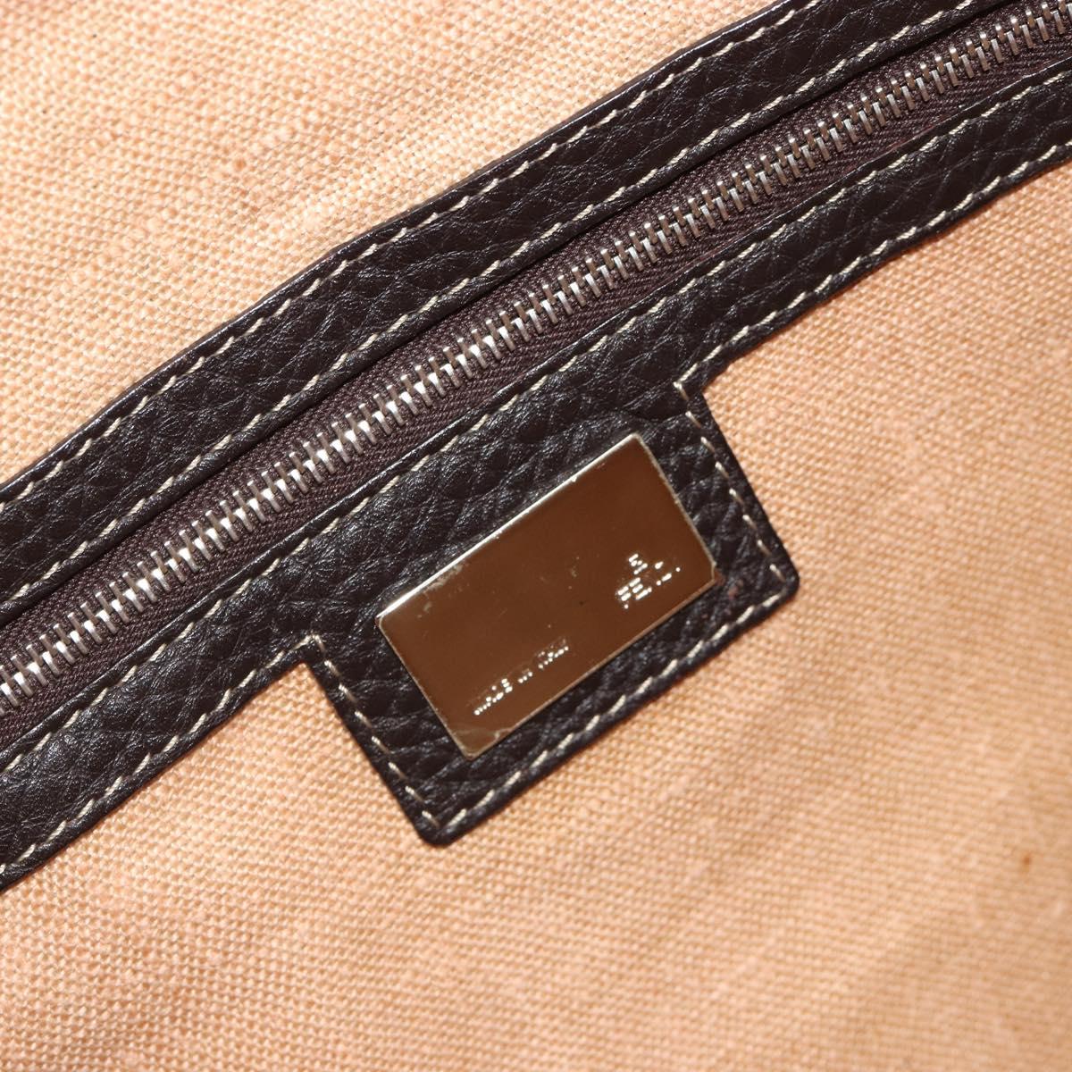 FENDI Zucca Canvas Shoulder Bag Black Brown Auth 185617A