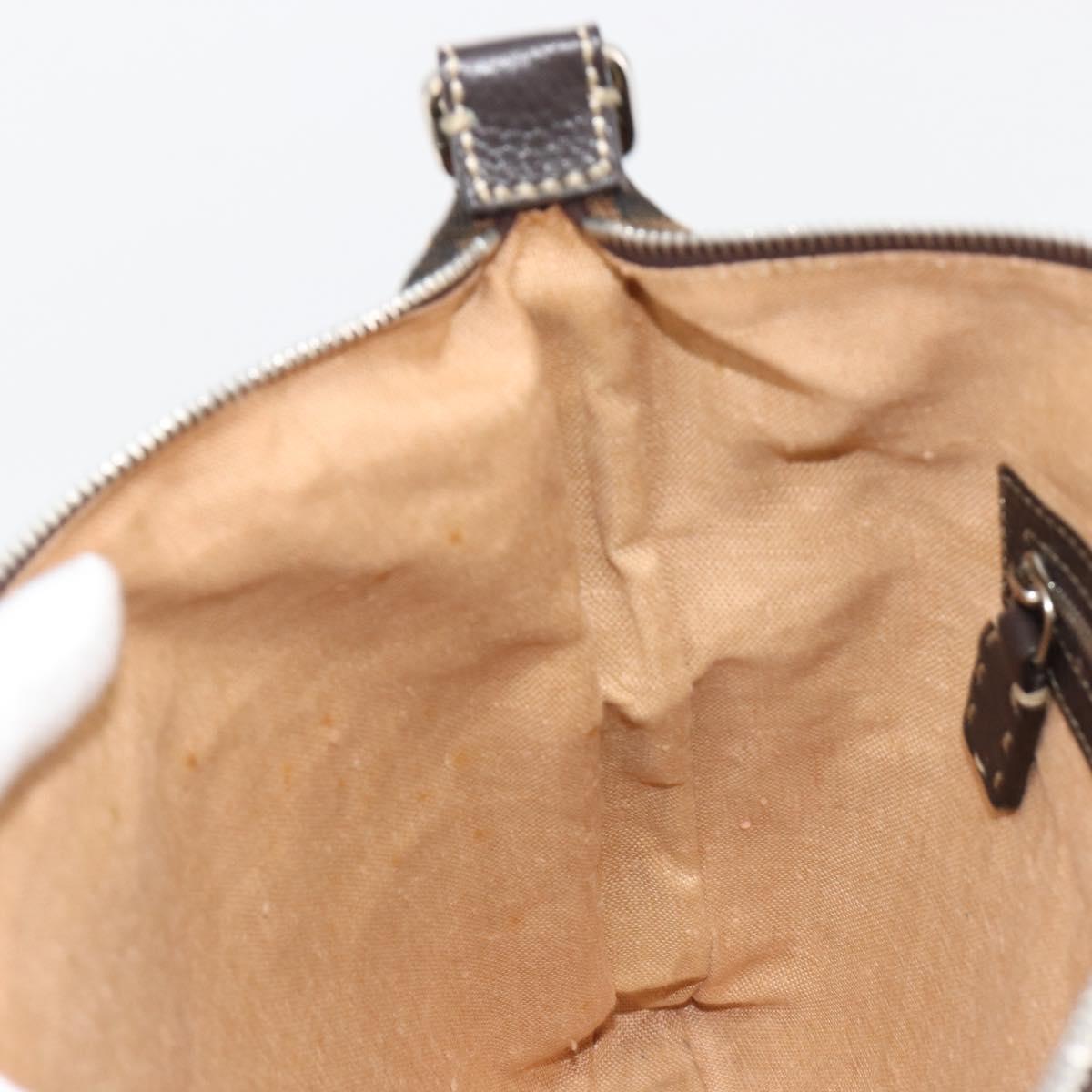 FENDI Zucca Canvas Shoulder Bag Black Brown Auth 185617A