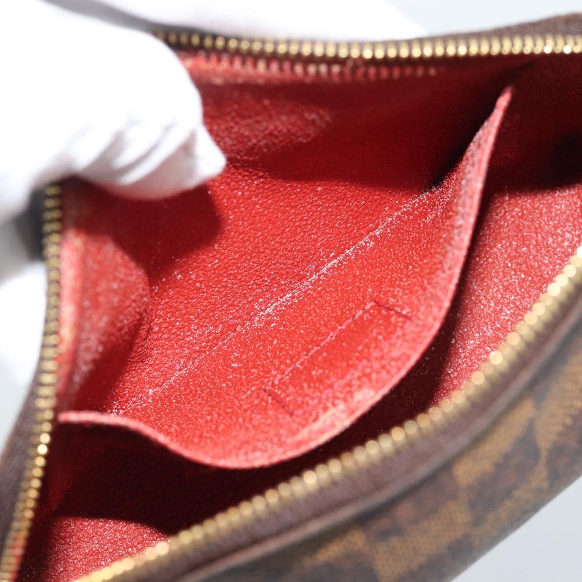 LOUIS VUITTON Damier Ebene Pochette Cosmetic PM Pouch N47516 LV Auth 185623