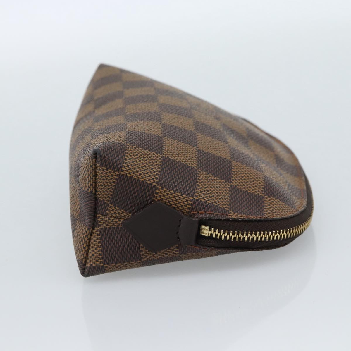 LOUIS VUITTON Damier Ebene Pochette Cosmetic PM Pouch N47516 LV Auth 185623