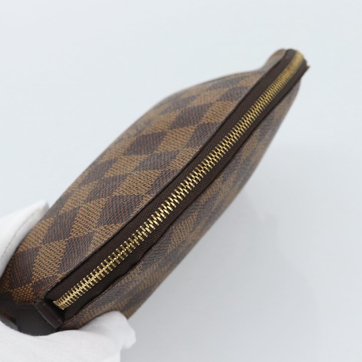 LOUIS VUITTON Damier Ebene Pochette Cosmetic PM Pouch N47516 LV Auth 185623