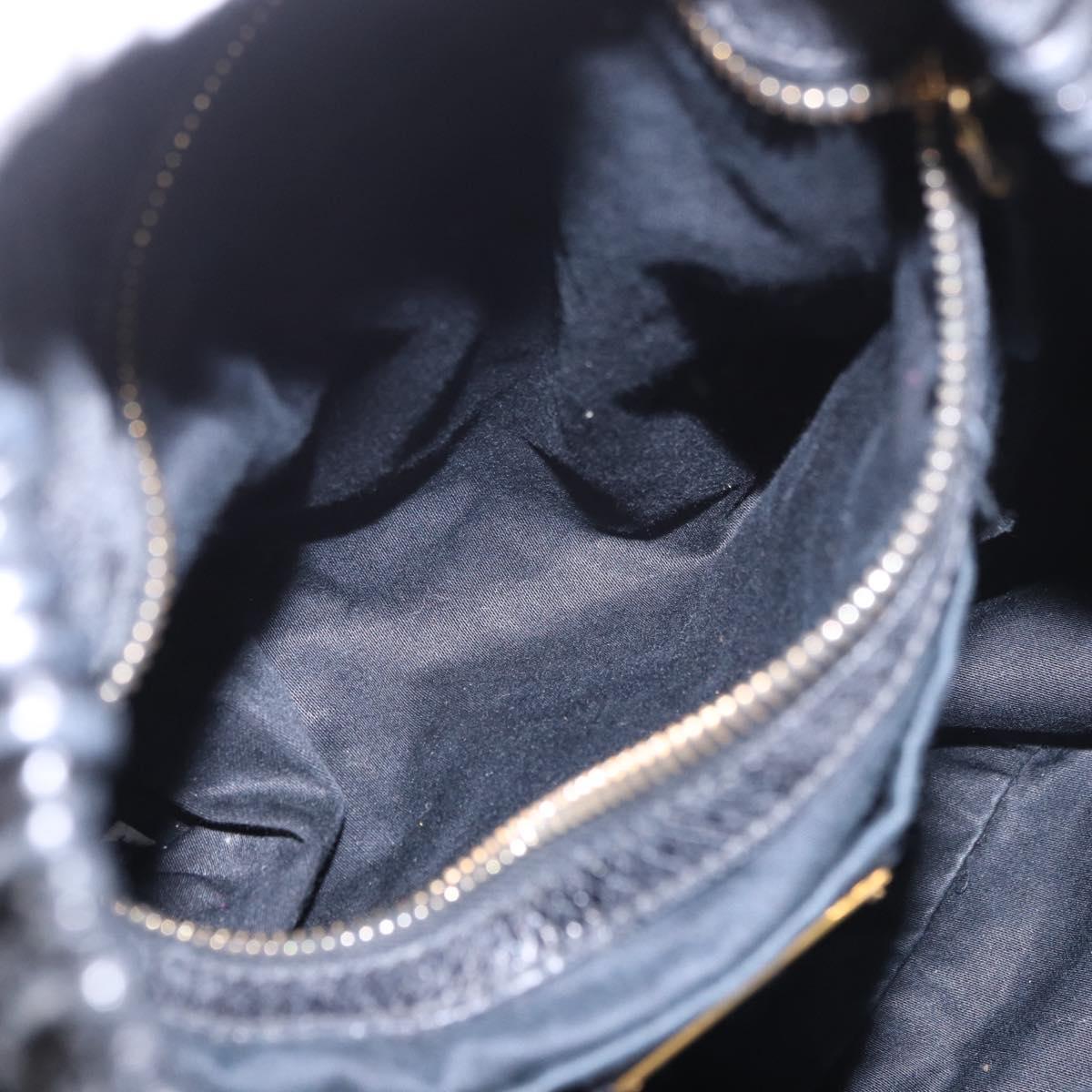 Miu Miu Hand Bag Leather Black Gold Auth 185627V