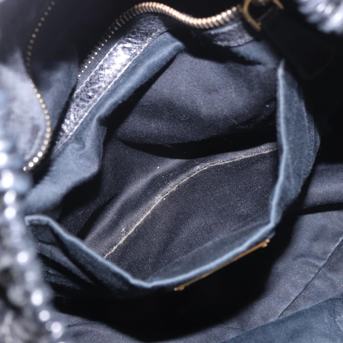 Miu Miu Hand Bag Leather Black Gold Auth 185627V