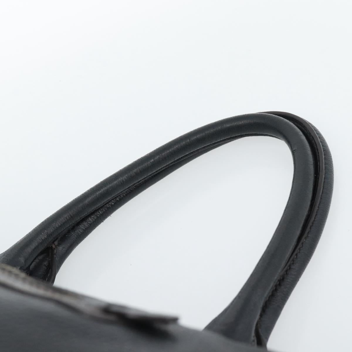 PRADA Tote Bag Leather Black Gold Auth 185629V