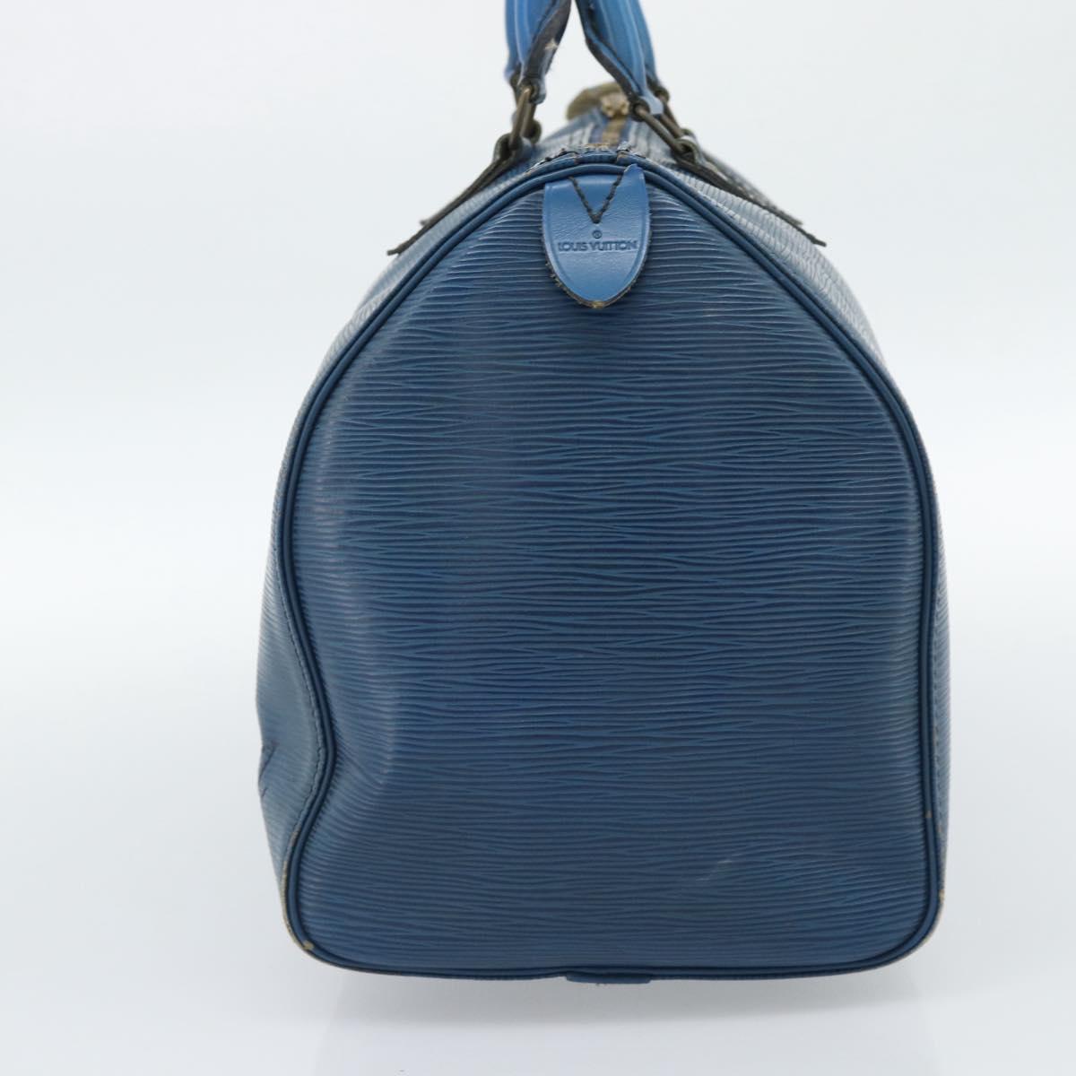 LOUIS VUITTON Epi Speedy 35 Hand Bag Toledo Blue M42995 LV Auth 185633