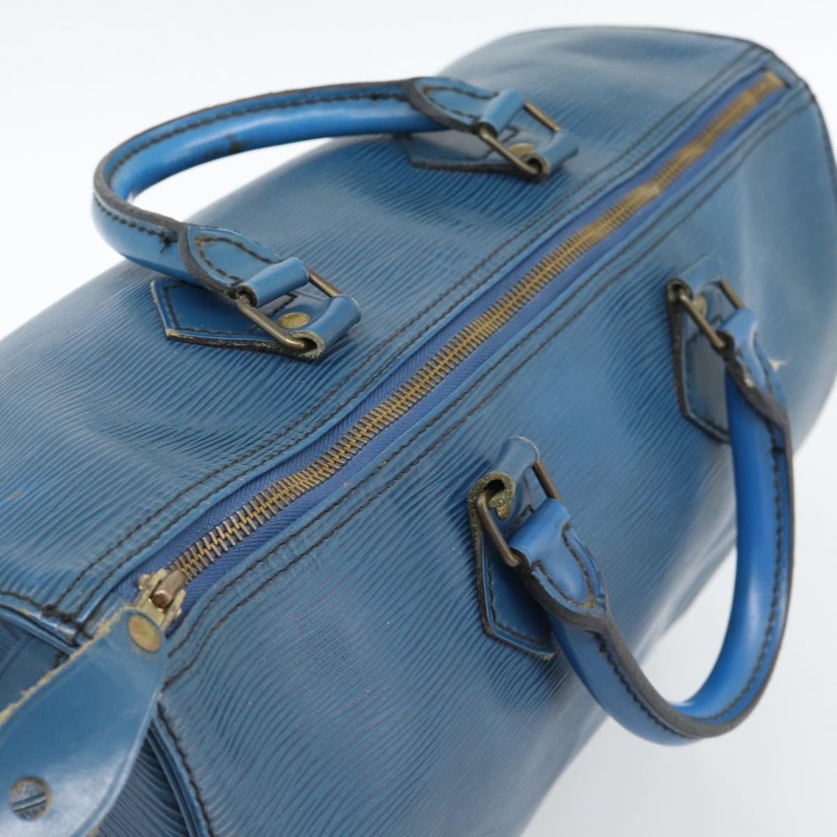 LOUIS VUITTON Epi Speedy 35 Hand Bag Toledo Blue M42995 LV Auth 185633