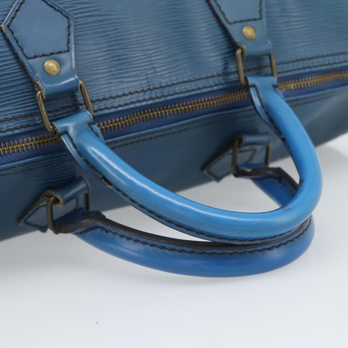 LOUIS VUITTON Epi Speedy 35 Hand Bag Toledo Blue M42995 LV Auth 185633